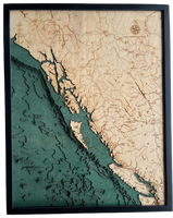 Nautical 3-D Wall Map - British Columbia Coast