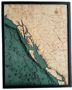 Nautical 3-D Wall Map - British Columbia Coast