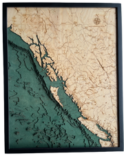 Nautical 3-D Wall Map - British Columbia Coast
