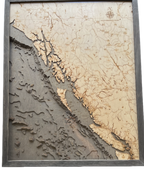 Nautical 3-D Wall Map - British Columbia Coast