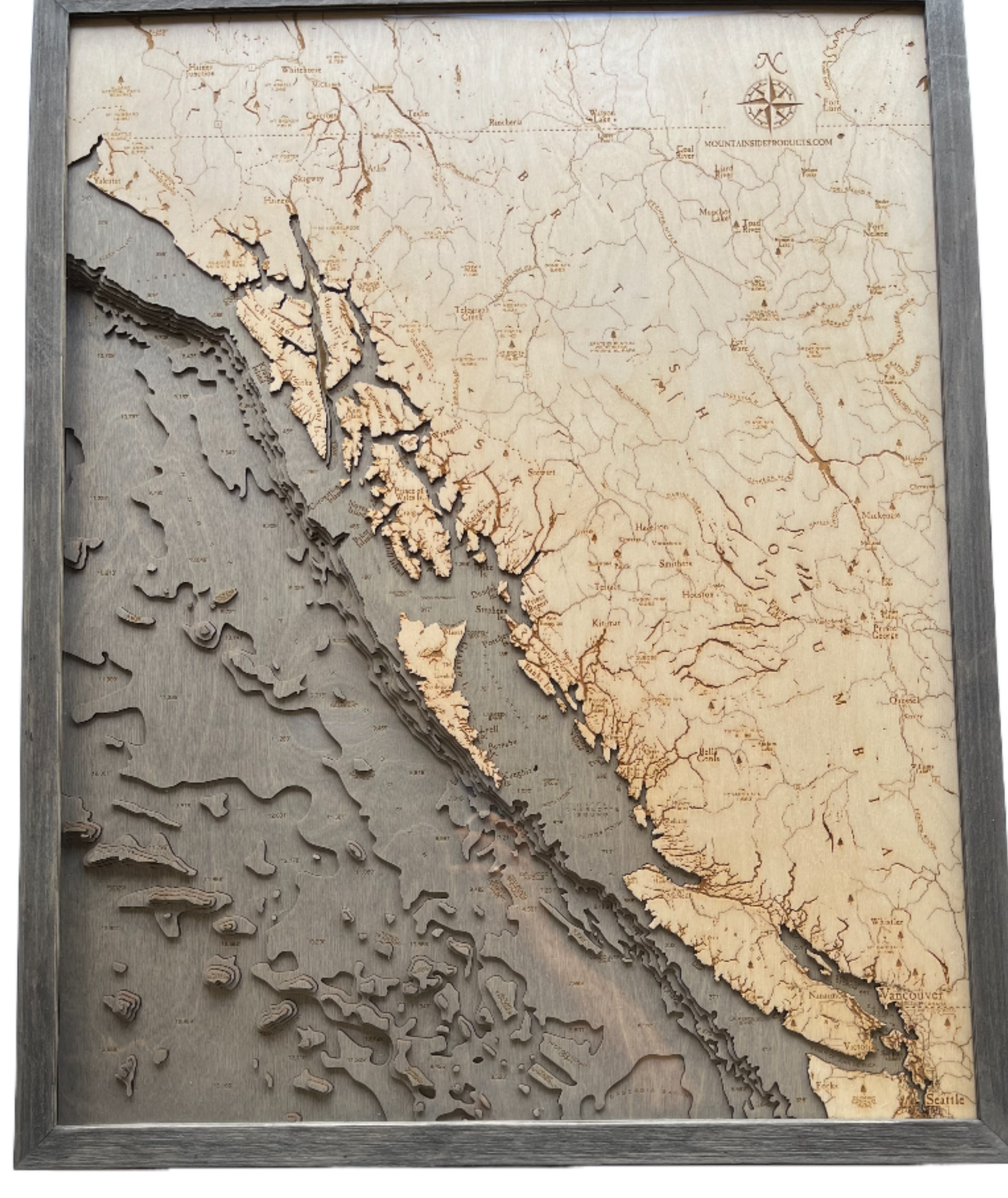 Nautical 3-D Wall Map - British Columbia Coast