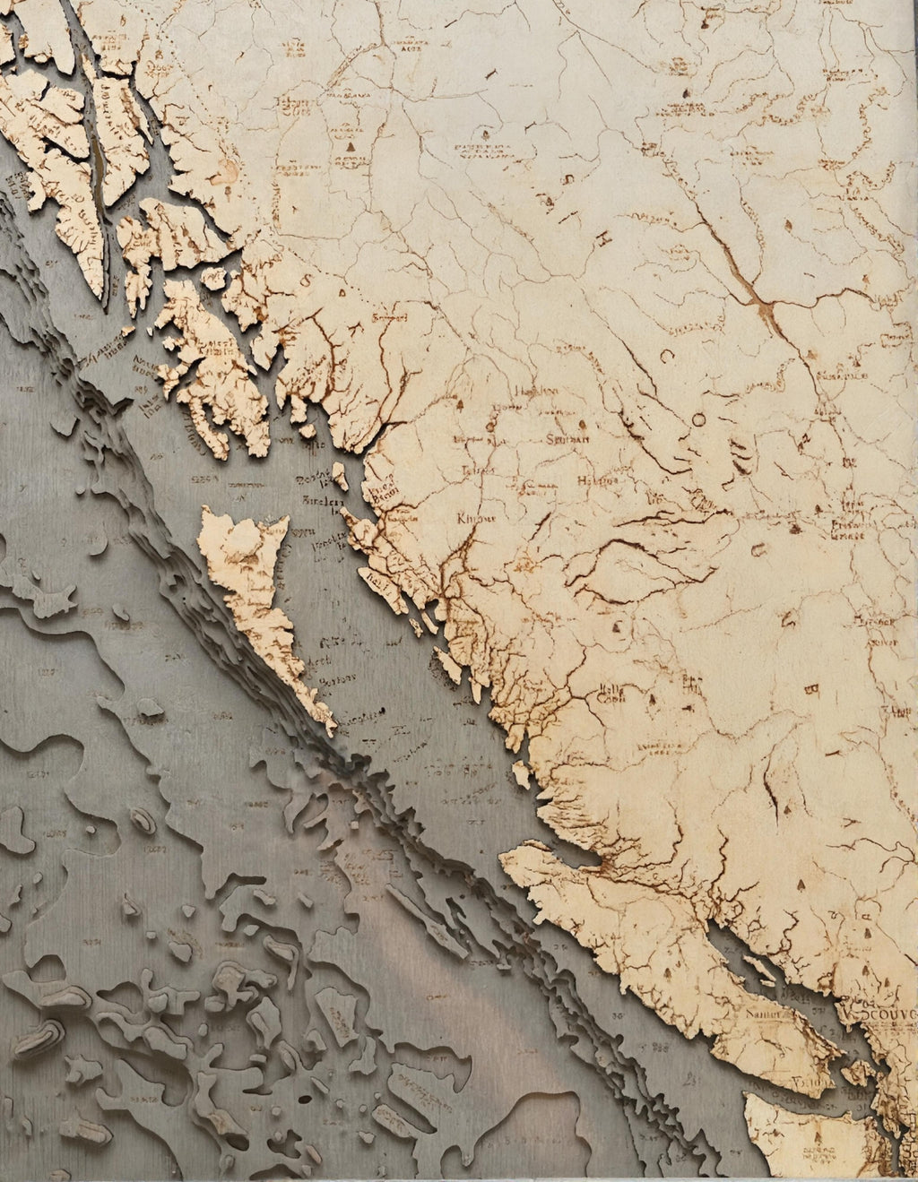 Nautical 3-D Wall Map - British Columbia Coast