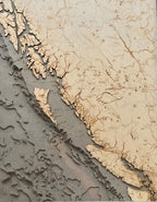 Nautical 3-D Wall Map - British Columbia Coast