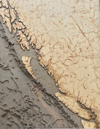 Nautical 3-D Wall Map - British Columbia Coast