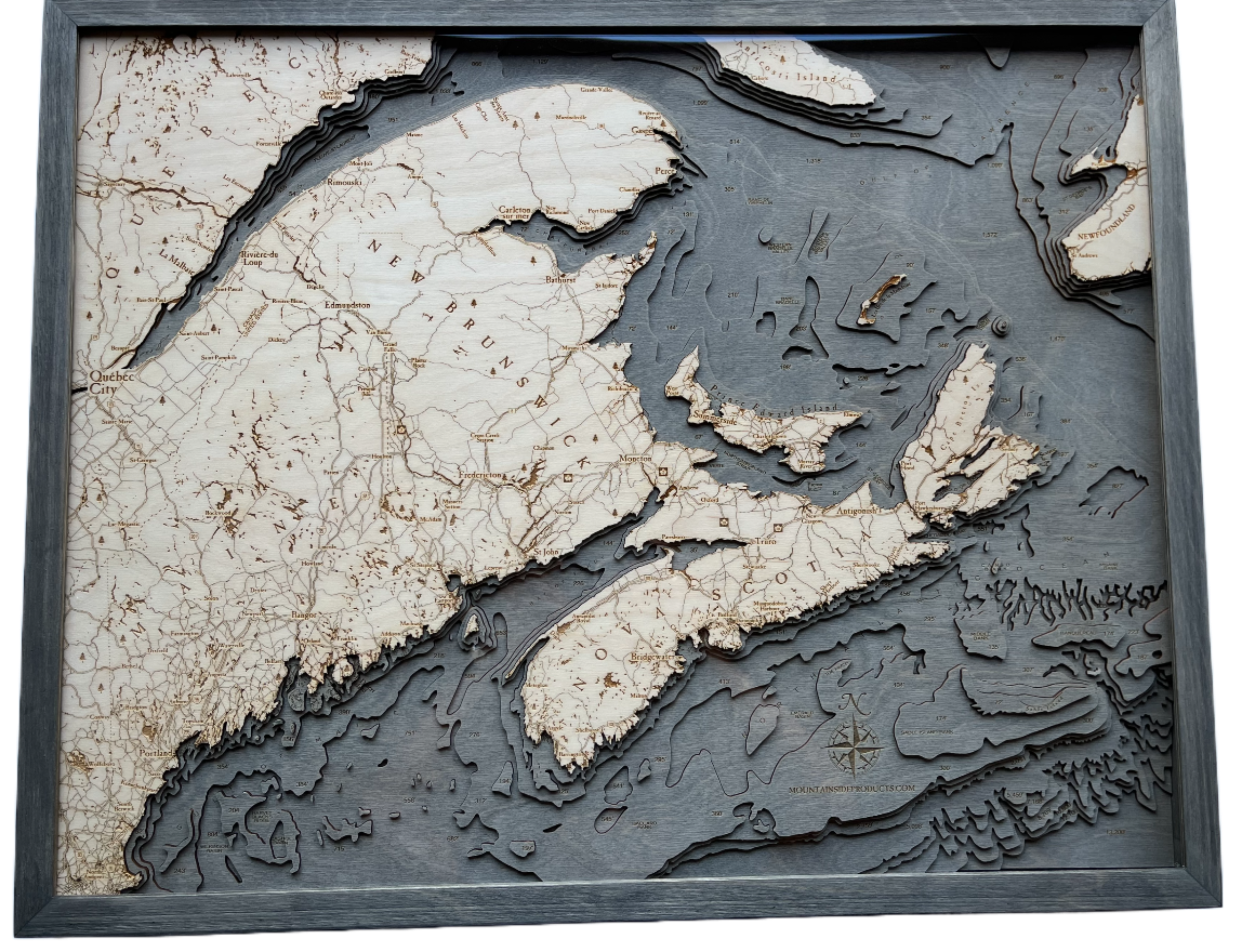 Nautical 3-D Wall Map - Canadian Maritimes