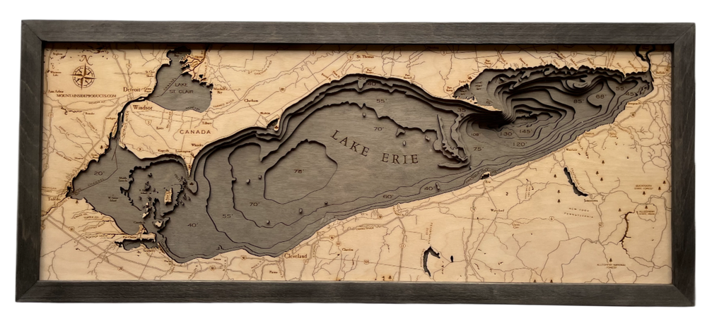 Nautical 3-D Wall Map - Lake Erie