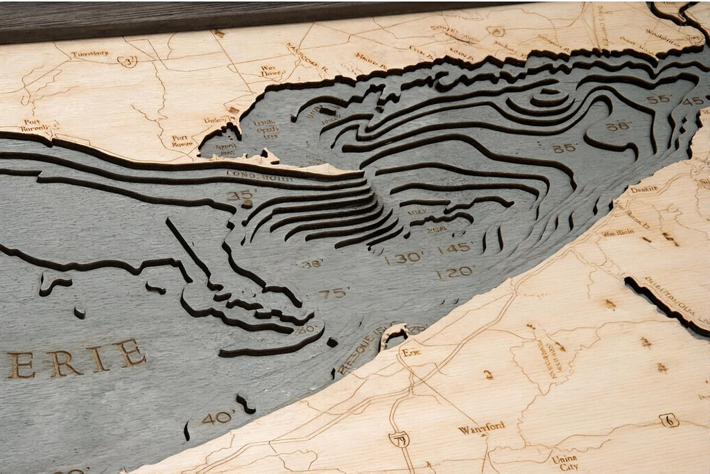Nautical 3-D Wall Map - Lake Erie