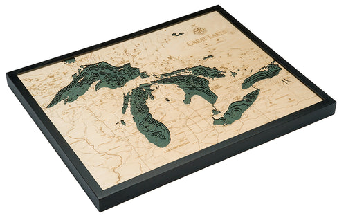 Great Lakes 3D Wood Wall Map