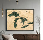 Nautical 3-D Wall Map - Great Lakes
