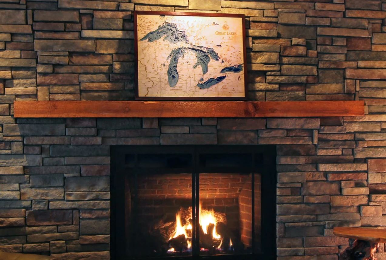 Nautical 3-D Wall Map - Great Lakes